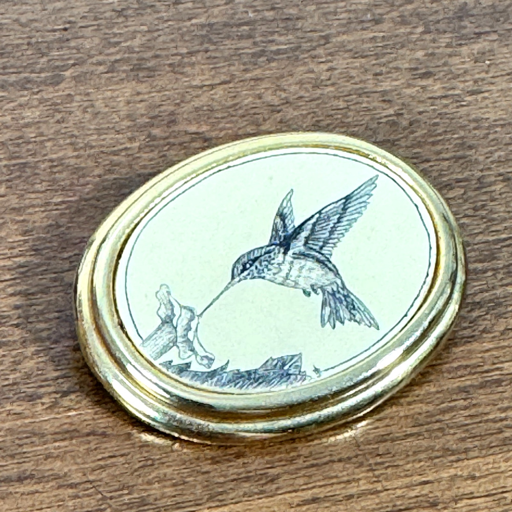 Vintage Barlow Hummingbird Brooch Gold-Tone Signed Birds Pin Jewelry 1.5"